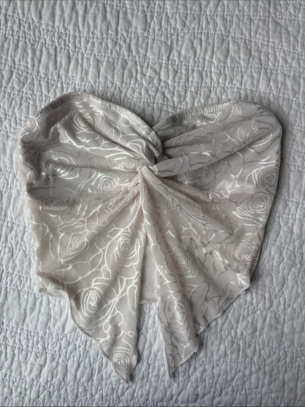 Ivory Rose Lace Bandeau Top